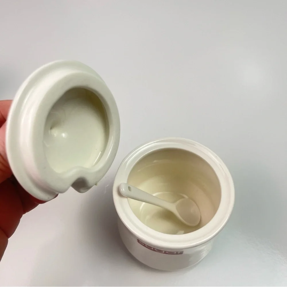 Vintage 1990’s Off-White Color with Red Writing Cream and Sugar Set